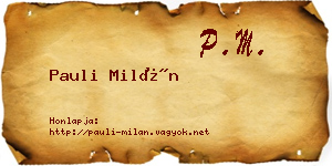 Pauli Milán névjegykártya