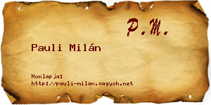 Pauli Milán névjegykártya