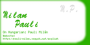 milan pauli business card